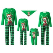 Meihuid Holiday Christmas Family Pajamas Matching Set Moose Xmas Pjs for Couples and Kids Baby Sleepwear