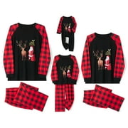 Meihuid Matching Christmas Family Pajamas Sets, Matching Pajamas for Xmas, Santa Elf Reindeer Print Loungewear