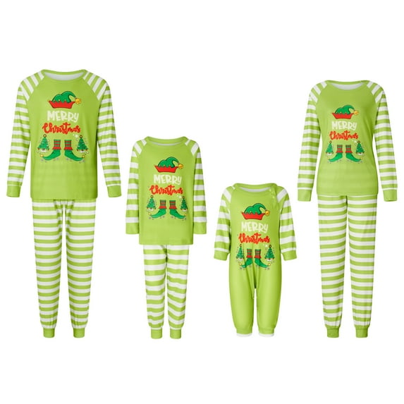 Meihuid Matching Family Christmas Pajamas Holiday Sleepwear Set Long Sleeve Pullover and Printed Pants S-XXL