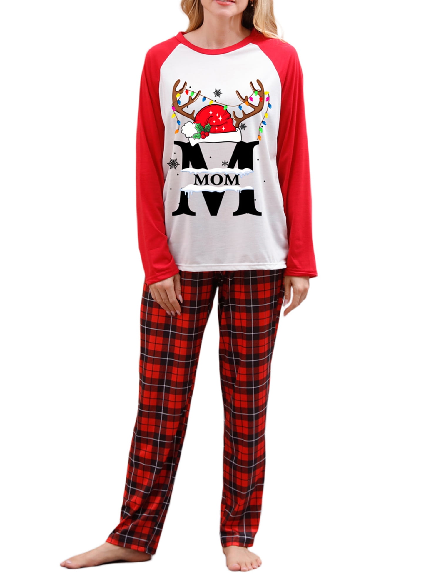 Meihuid Matching Family Christmas Pajamas Holiday Xmas Sleepwear Set