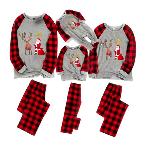Meihuid Matching Family Christmas Pajamas Set Hoodie Pajamas Reindeer Jumpsuit Romper Holiday Pjs One Piece Hooded Sleepwear
