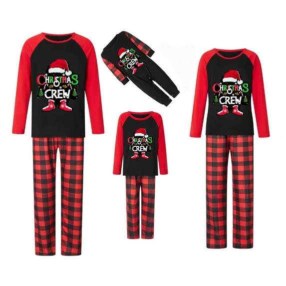 Meihuid Matching Pajamas Set for Family Fleece Christmas Sleepwear Zipper Jumpsuit