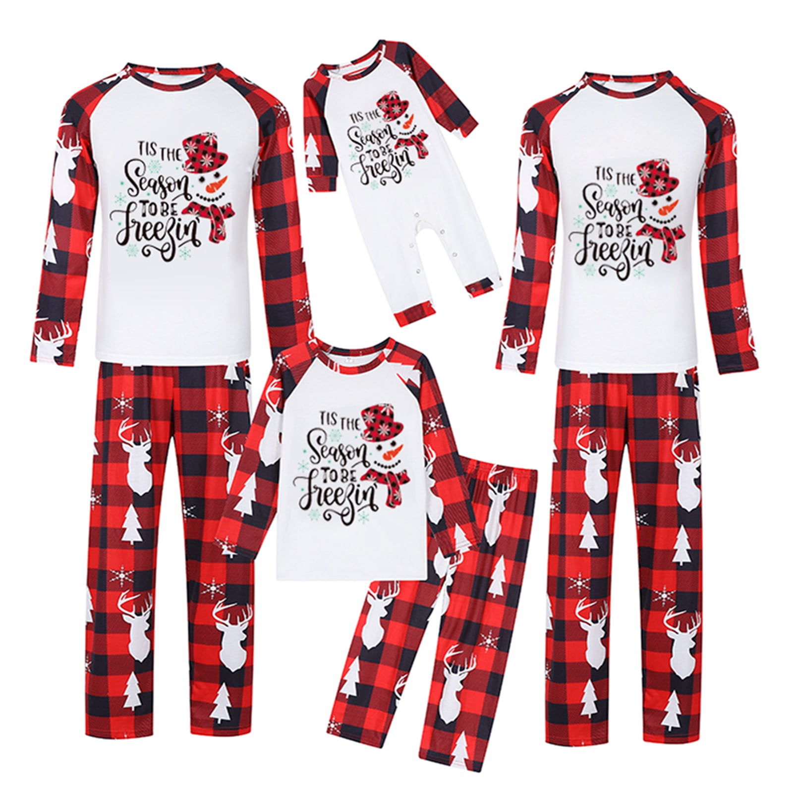 Meihuid Matching Pajamas Set for Family Fleece Christmas Sleepwear