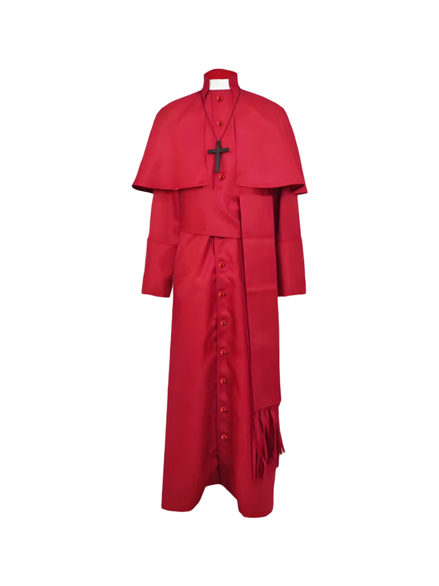 Meihuida Halloween Priest Costume for Men Vintage Medieval Clergy Robe