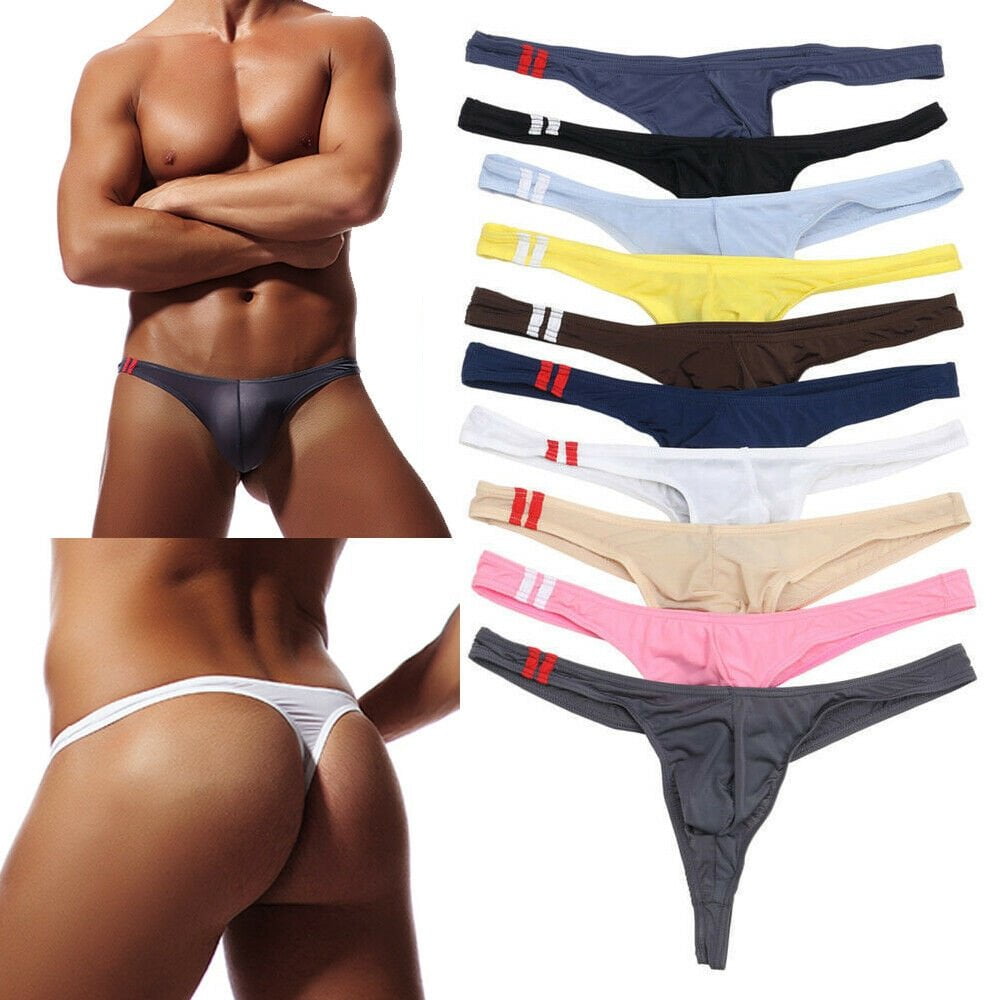 Meihuida New Men's Underwear T-Back G-String Briefs Sexy Breathable Tangas  Thong Lingerie Sleepwear