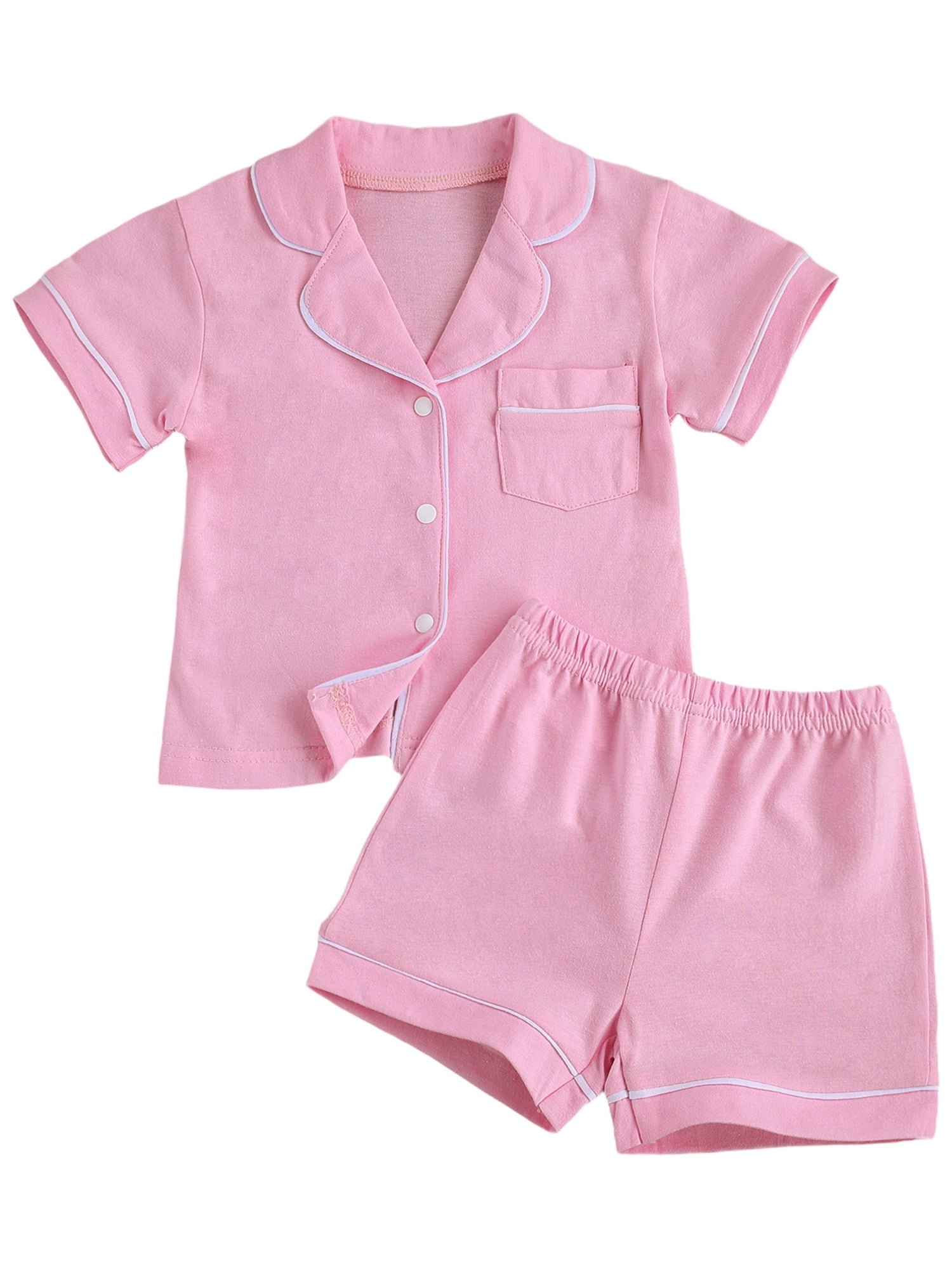 Meihuida Toddler Baby Satin Silk Pajamas Set Button Down 2 Piece Sleepwear PJs for Kids Walmart