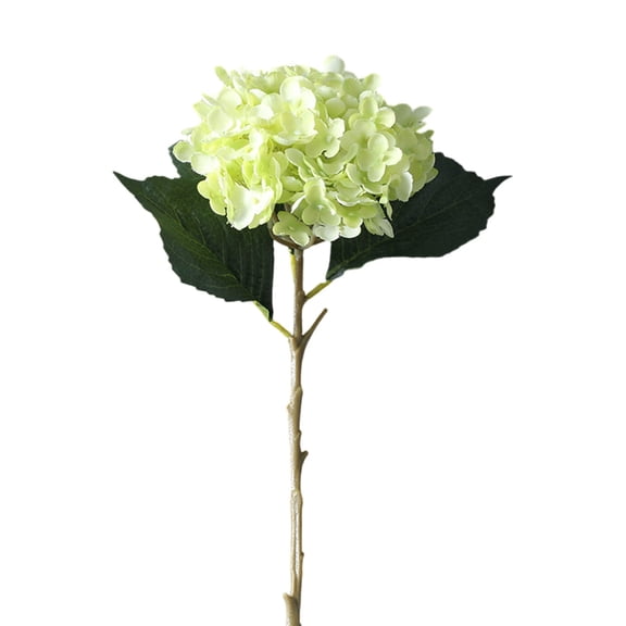 Meiiso 11 Fork Artificial Green Hydrangea (Hydrangea Stem, Dark Blue Artificial Flower), Artificial 11 Branch White Hydrangea Flower, Hydrangea Single Flower for Home Arrangement Wedding Decoration