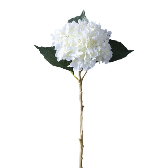 Meiiso 11 Fork Artificial White Hydrangea (Hydrangea Stem, Dark Blue Artificial Flower), Artificial 11 Branch White Hydrangea Flower, Hydrangea Single Flower for Home Arrangement Wedding Decoration