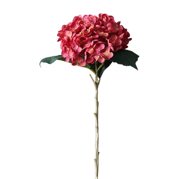 Meiiso 11 Fork Simulated Red Hydrangea (Hydrangea Stem, Dark Blue Artificial Flower), Artificial 11 Branch White Hydrangea Flower, Hydrangea Single Flower for Home Arrangement Wedding Decoration