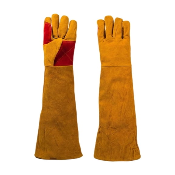 Meiiso 23.6-Inch Cowhide Leather Welding Gloves, Heat & Wear Hand Protectors for Men, Heavy Duty, 1 Pair, Work Conservation