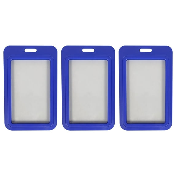 Meiiso 3-Pack Transparent Plastic Id Badge Holder with Double Horizontal Slot