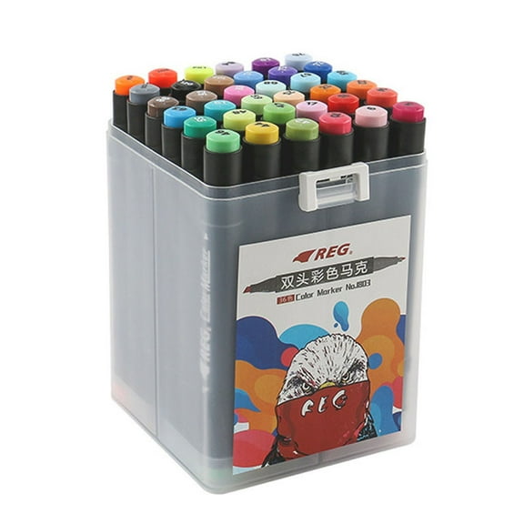 Meiiso 36 Color Marker Set Painting Watercolor Pen Color Early Education Exercise Cultivating Interest in Painting Desktop Stationery, a 1 Set of Pens