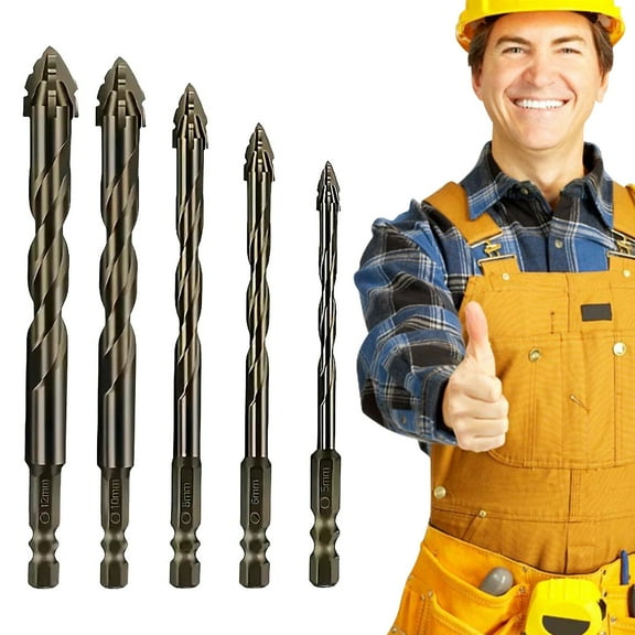 Meiiso 4 Flute Eccentric Drill Bit Set for Wood and Metal