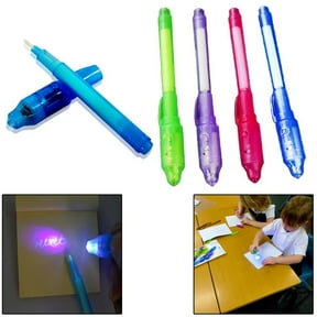 Meiiso 4 Invisible Ink Pens Set with Uv Light, Secret Message Gadget Pen Light Marker Reveals Hidden Messages, Writes On Multiple Surfaces