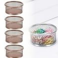 thumbnail image 1 of Meiiso 4-Pack Wire Mesh Paper Clip Organizer Desk Storage Holder, Gold Wire Mesh Clip Holder for Desk Organization, Stackable, Metal Construction, for Paper Clips, Pins, or Small Accessories, 1 of 4