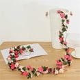 thumbnail image 1 of Meiiso 8 Ft Artificial Peony Flower Garland, Red Hanging Vines Wedding Arch Wall Decor, Artificial Rose Vine, 8 ft Length, Double Pink Color, Home Wedding Decor, 1 of 9