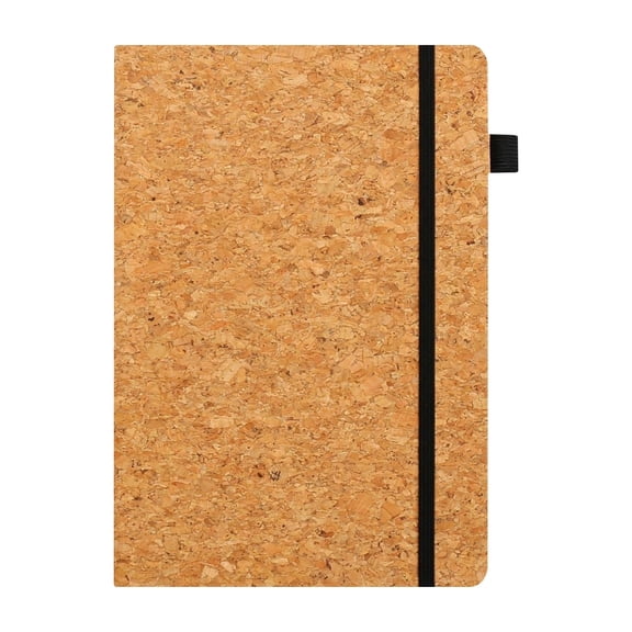 Meiiso A5 Cork Notebook, Sustainable Natural Textured Diary with Elastic Closure, 1-Piece, Notebook, Wood Cover, Brown Journal
