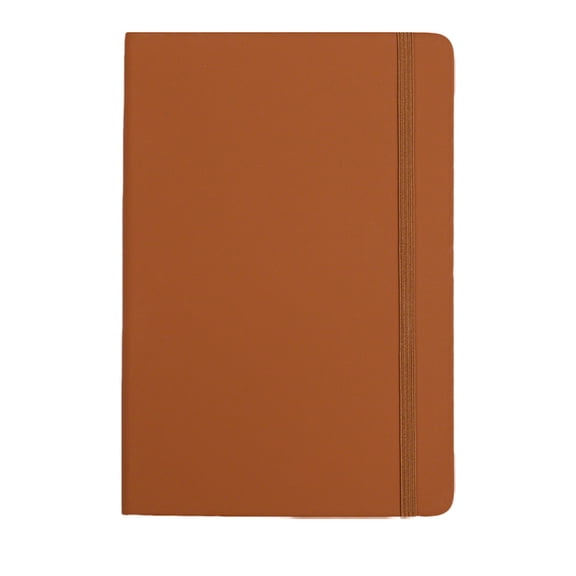 Meiiso A5 Hardcover Notebook with Pen Loop, 80 Sheets 160 Pages Brown Lined Ruled, 1-Piece, Ribbon Bound, Office Supply