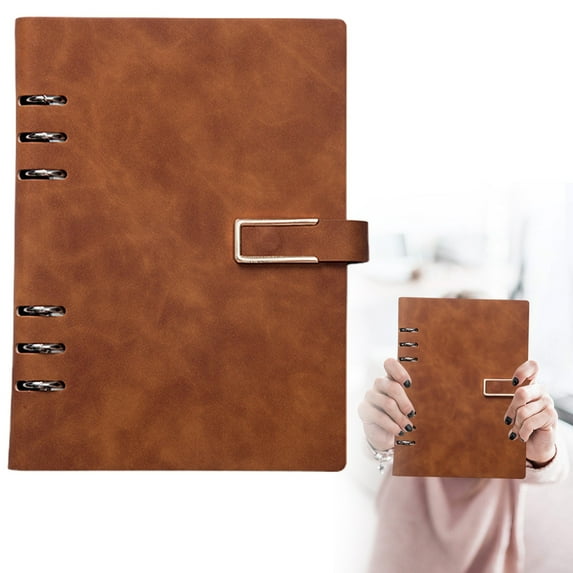 Meiiso A5 Refillable Leather Notebook, Navy, with Paper, Set D, Refillable Notebook With Paper Navy