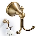 thumbnail image 1 of Meiiso Antique Solid Brass Double Hook Towel Rack Bathroom Door, 1 of 5