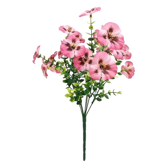 Meiiso Artificial Eucalyptus Tricolor Silk Flower, Pink for Outdoor Porch Decoration, 1 Bunch, Artificial Flower, Eucalyptus, Silk Flower