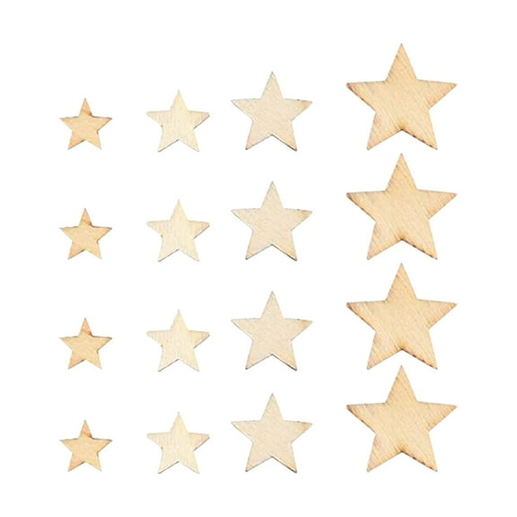 Meiiso Back-to-school High Quality 200X Decorative Wood Chips Clearance! 200Pcs Rustic Wood Wooden Love Heart Stars Decoration Wood Chips Crafts Diy Heart Shaped Pentagonal Decorative Wood Chip B