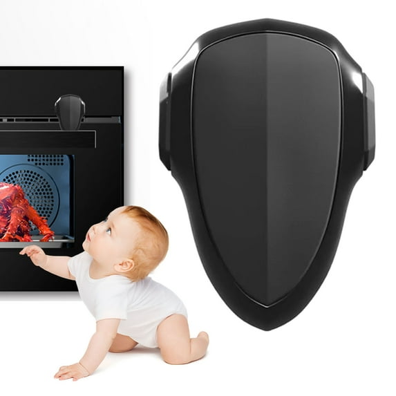 Meiiso Black A Built-In Oven Door Child Lock Stylish Safety Lock for Kitchen, 180° Rotation High-Temperature Resistant Easy Adhesive