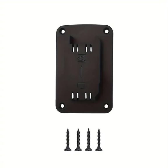 Meiiso Black Wall-Mounted Hook Bracket Tool Holder for Drill with Screws, Hard Plastic Organizer for 20V/12V Power Tools, 4-Screw Mount Drill Storage