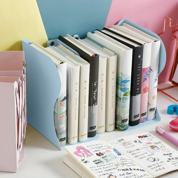 Meiiso Blue Adjustable Metal Bookends for Shelves, Heavy Duty Book Stopper up to 20 Inches, File Organizer Holder Extends Up to 20in Book Stopper for Home Classroom