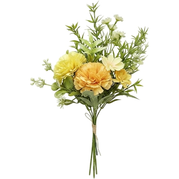 Meiiso Bouquets Finished Carnation Artificial Flowers, Yellow 29X16 Cm Handheld Bouquet, Artificial Carnation, Yellow Flower, Home Decor, 1-Pack