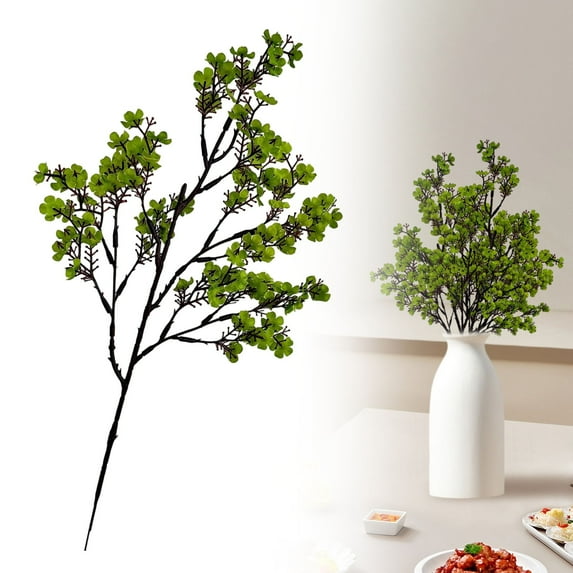 Meiiso Breath Artificial Flowers, Flowers for Vase Home Wedding DIY, Indoor Outdoor Centerpiece Table Decoration, Silk Small Flower Spray, Green Color