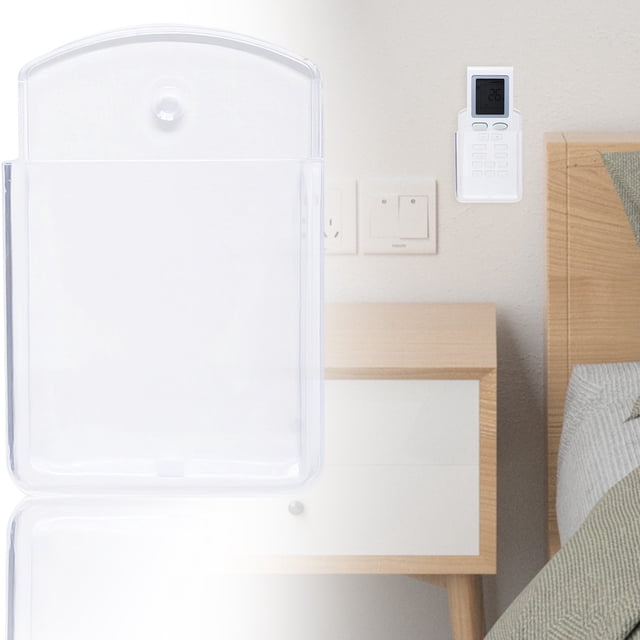 Meiiso Clear Wall Mount Remote Control Holder Adhesive Storage Box