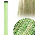 thumbnail image 1 of Meiiso Colorful Glitter Hair Accessories, 20 Inch Clip-In Tinsel Extensions & Hair Accessories Part Kit for Women, BB Hair Clip, Fluorescent Yellow-Green Color, Style A, 1 of 9