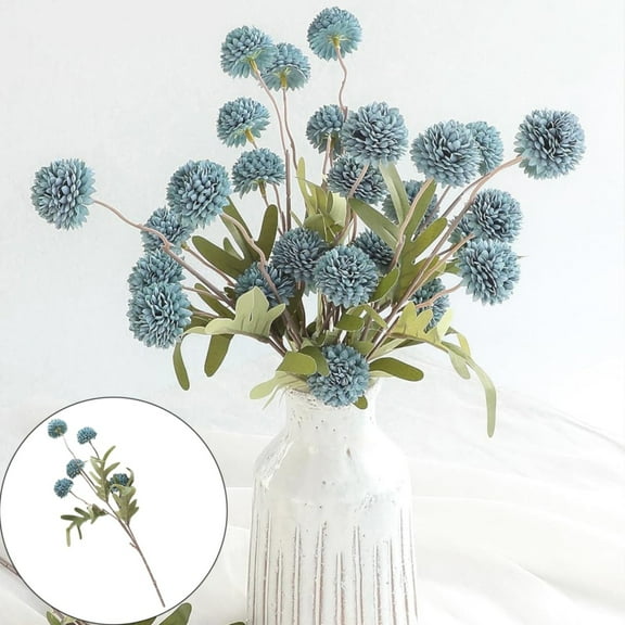 Meiiso Dandelion Puff Decor, Artificial Flower Decorations for Indoor Decor, Decorative Outdoor Decoration, Botanical Dandelion Artificial Flower, Lifelike, Blue Color