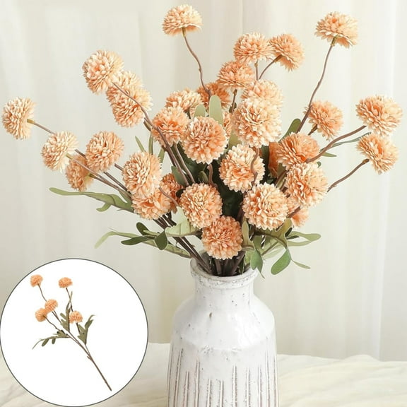Meiiso Dandelion Puff Decor, Artificial Flower Decorations for Indoor Decor, Decorative Outdoor Decoration, Botanical Dandelion Artificial Flower, Lifelike, Yellow Color