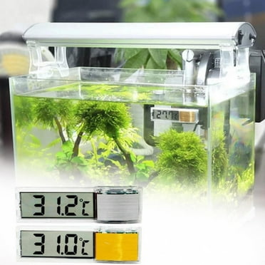 Meiiso Discounted Stock! High Precision Fish Tank Digital Thermometer Gold, Stick on Digital Aquarium Suitable for and Freshwater Mini Fish Tank for Fish Turtles and Other (Silver), 2.73*0.78*0.78In
