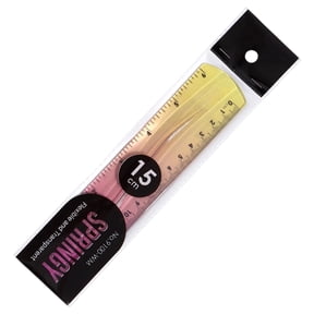 Meiiso Flexible Plastic Ruler, 15Cm Soft Bendable Yellow Gradient, 1-Piece, Soft Ruler, Purple Ruler, Measuring Tool