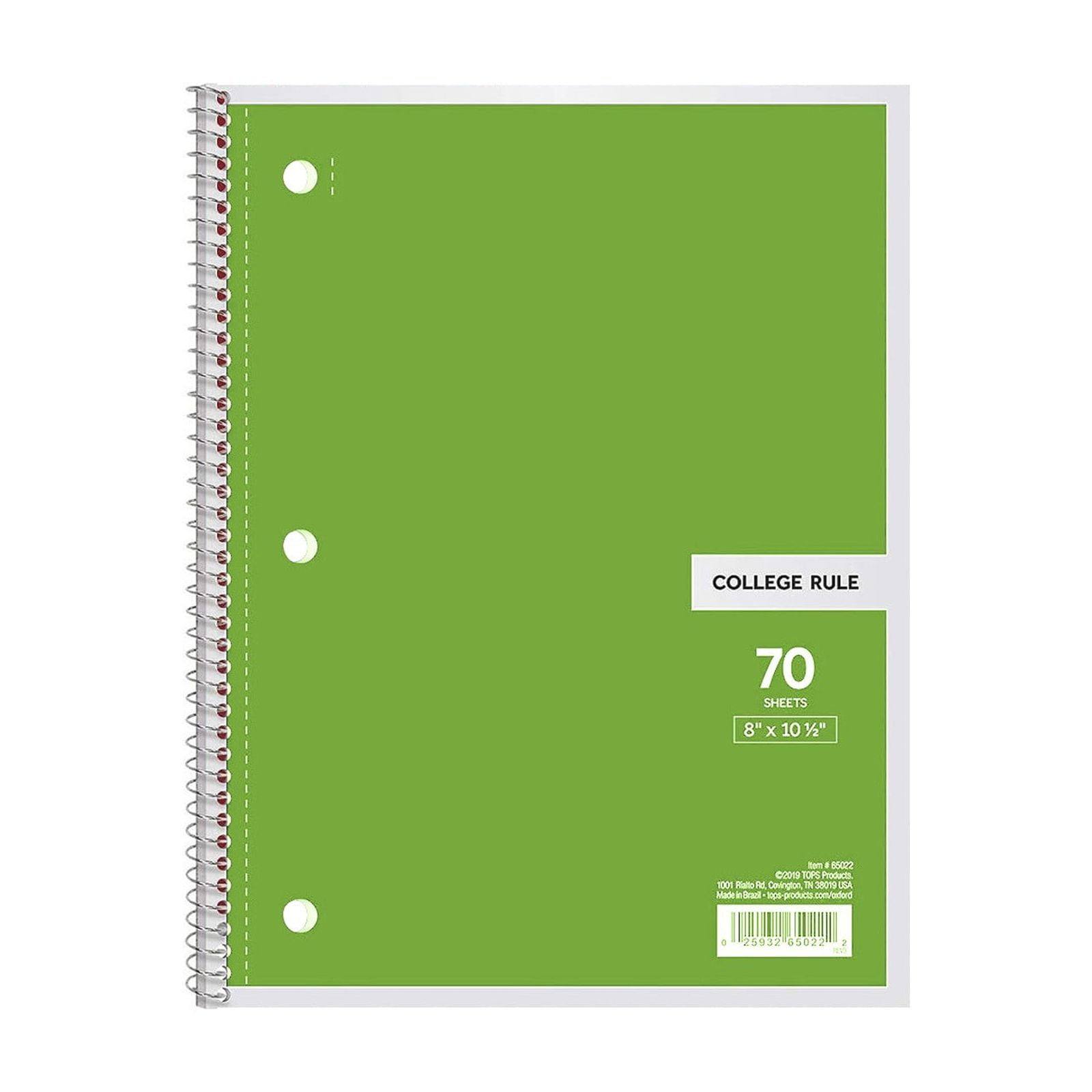 Meiiso Green Spiral Notebook, College Ruled sch l Supply Journal, X 10. ...