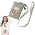 thumbnail image 1 of Meiiso Leather Cardholder with Lanyard Gray Pu Neck Holder, 1 of 8