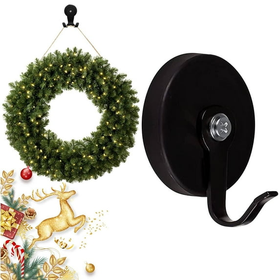 Meiiso Magnetic Wreath Hanger Duty Magnet Hooks Christmas Decoration