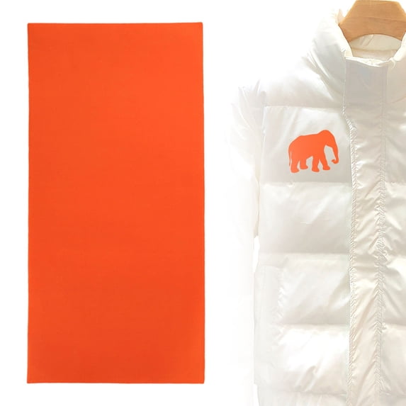 Meiiso Orange #17 Down Jacket Iron-On Repair Patch, Adhesive Applique Diy Sticker for Clothing Hole Repair, Strong No-Sew Fabric Adhesive Patch for Gear