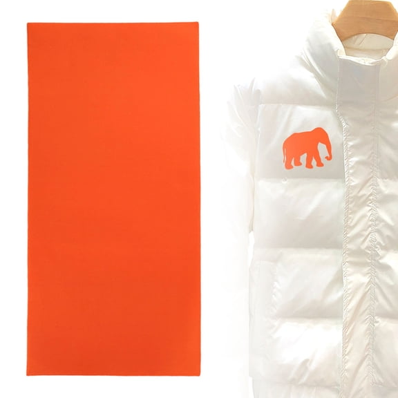 Meiiso Orange #17 Down Jacket Iron-On Repair Patch, Adhesive Applique Diy Sticker for Clothing Hole Repair, Strong No-Sew Fabric Adhesive Patch for Gear