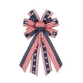 thumbnail image 1 of Meiiso Patriotic Star Striped Ribbon Bow Pendant C, Large Patriotic Bows for Wreath Memorial Day 4th Of July Stripes Wreath Bows, 1 of 9