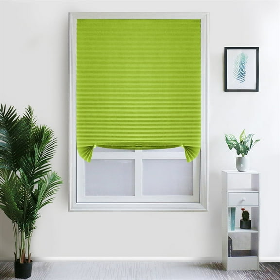 Meiiso Promotional Offer! Curtain, Home Cordless Blinds Light Filtering Cloth Pleated Blackout Curtains for Balcony Cafe Window Bathroom Curtains 35.4 X 59 Inch, Green, 7.8*5.46*1.56In, Curtain
