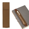 thumbnail image 1 of Meiiso Pu Leather Pen Holder Brown Elastic Sleeve for Planners, 1 of 9
