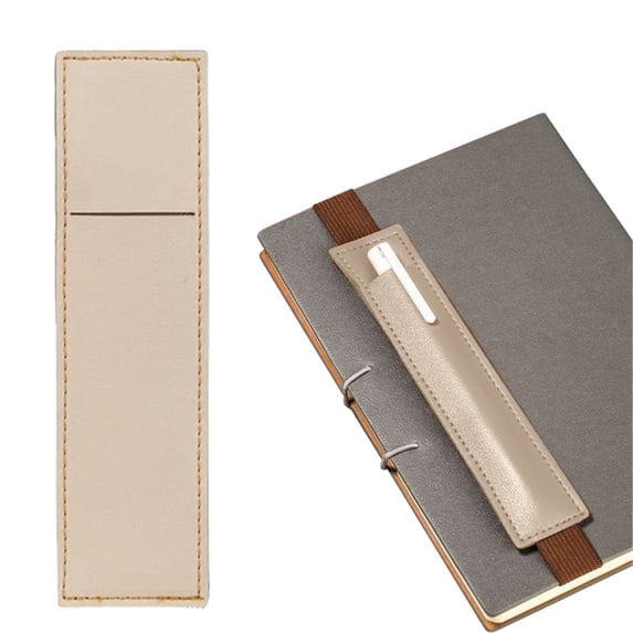 Meiiso Pu Leather Pen Holder Elastic Sleeve Attach Notebook Bookmark