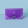 thumbnail image 1 of Meiiso Purple A6 Mini 7-Compartment Folder Expanding File Organizer Transparent Inner, Accordion Design Portable Sturdy Paper Sorter, 1 of 9