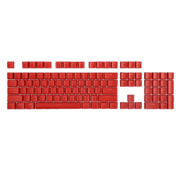 Meiiso Red Mechanical Keyboard Keycaps 104-Key Set, Transparent Backlit Wear Replacement Keyboard Accessories with Electroplated Edge, Cross Stems