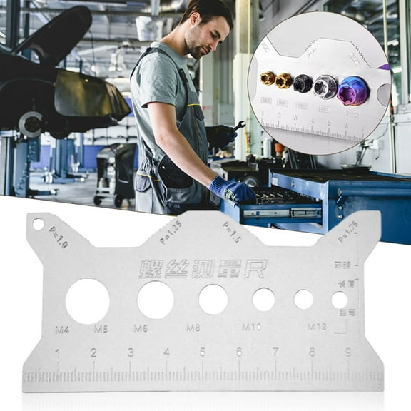 Meiiso Screw Measuring Tape Measuring Ruler, Precisions Screw Gauges Accurate Measurement Tool Screw Measuring Card Portable Screw Size Measuring for 4Mm/5Mm