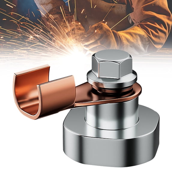 Meiiso Size B Welder'S Welding Grounding Tool Large Suction Magnet Copper Electrode, Magnetic Welding Ground Clamp 500A Capacity